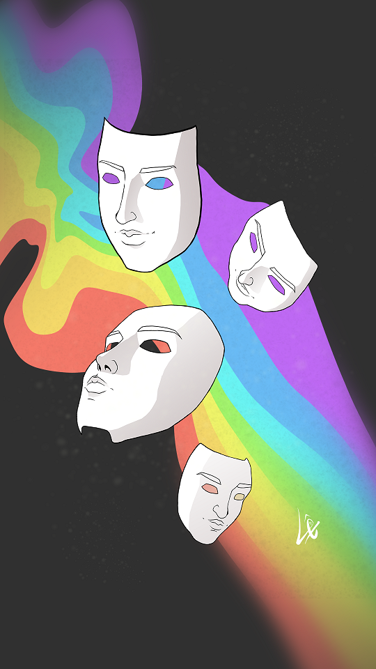 Digital Art Called Boring Masks of Interesting Souls